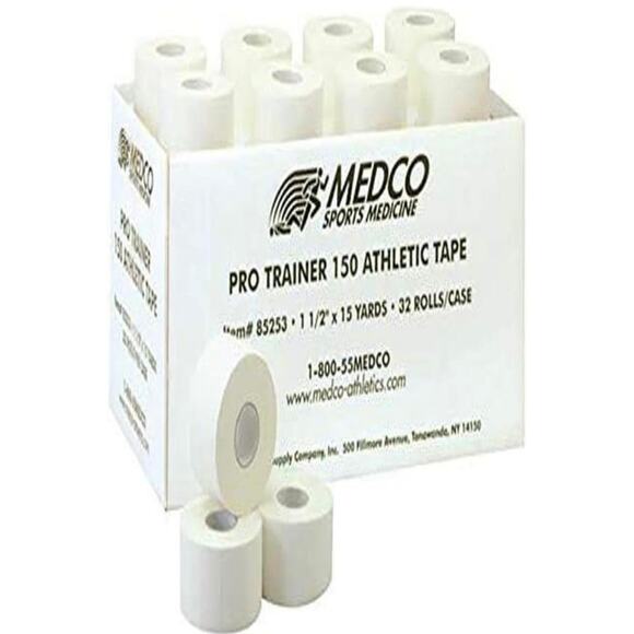 1 roll of Medco Pro-Trainer 150 Athletic Tape, 1.5" x 150 Yard White - Picture 1 of 1